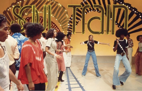 Soul Train Dancers Jermaine Stewart & Sheri dance down the Soul Train Line on episode 185, aired 8/21/1976. Jermaine Stewart later went on to pop music fame with release of the single ""We Don't Have to Take Our Clothes Off."" (Photo by Soul Train via Getty Images).