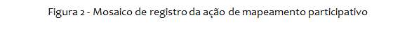 Caixa de Texto: Figura 2 - Mosaico de registro da ação de mapeamento participativo