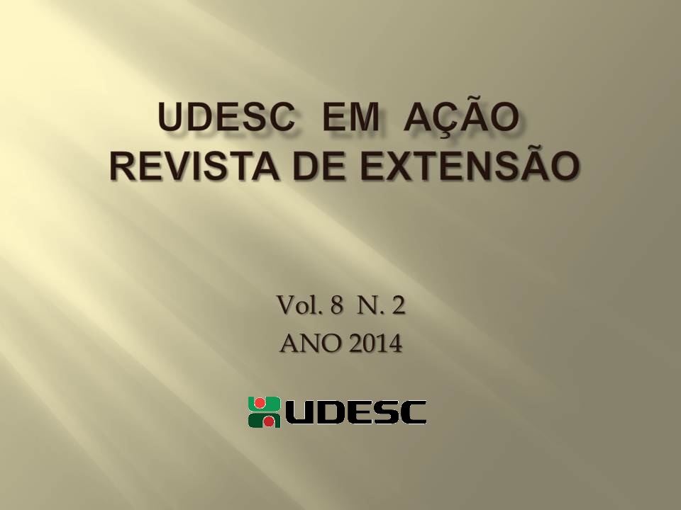 					Ver Vol. 8 Núm. 2 (2014): UDESC  em  Ação
				